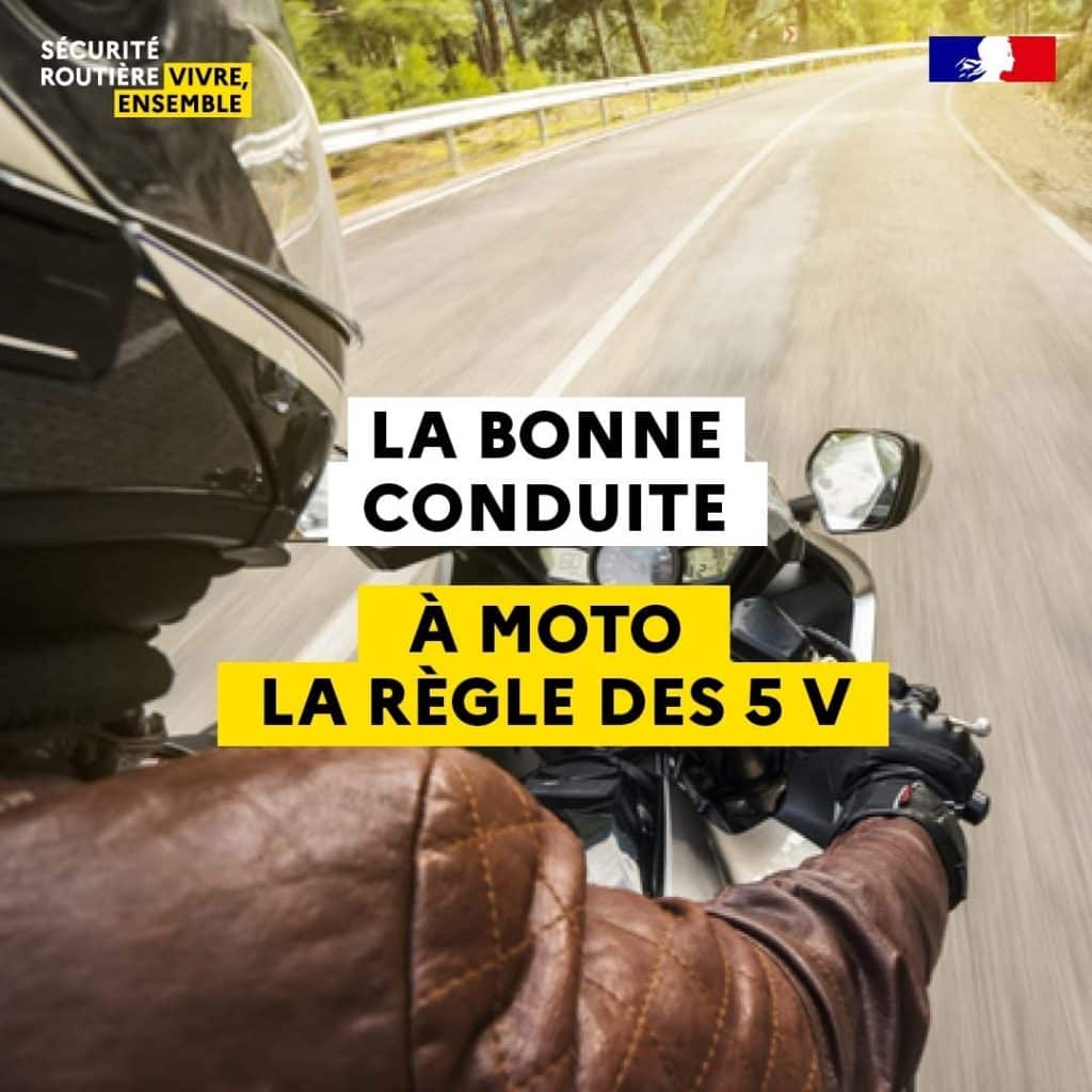 Sécurité à moto : la règle des 5 V expliquée par l'École de Conduite Nau-Péquignot